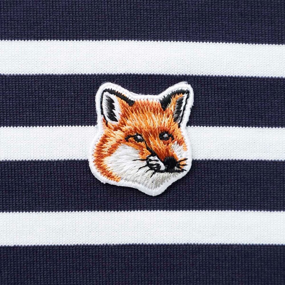 NWT - Maison Kitsune fox head marine stripe t-shirt - Navy🦊⚓ - Picture 3 of 4